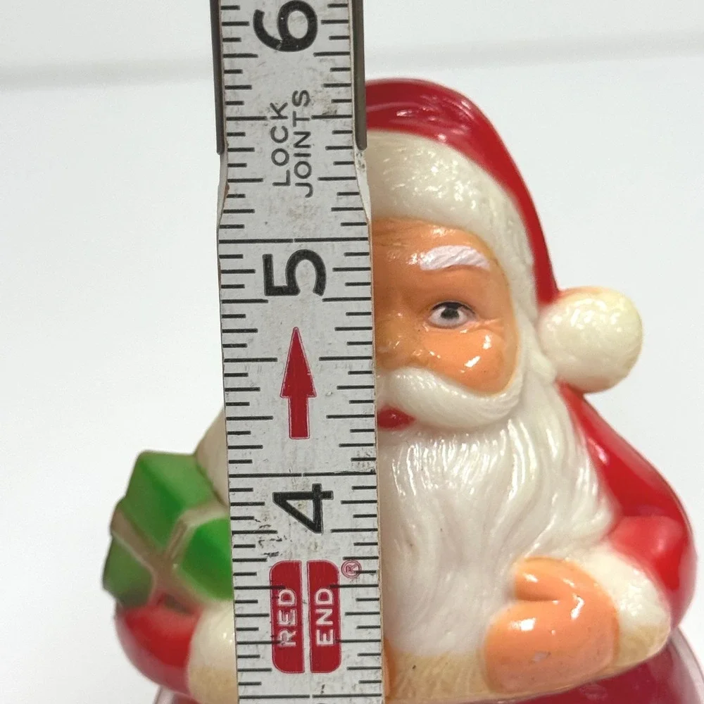 Vintage Santa Claus Snow Globe Figurine Plastic Christmas Decor Retro 5 inch